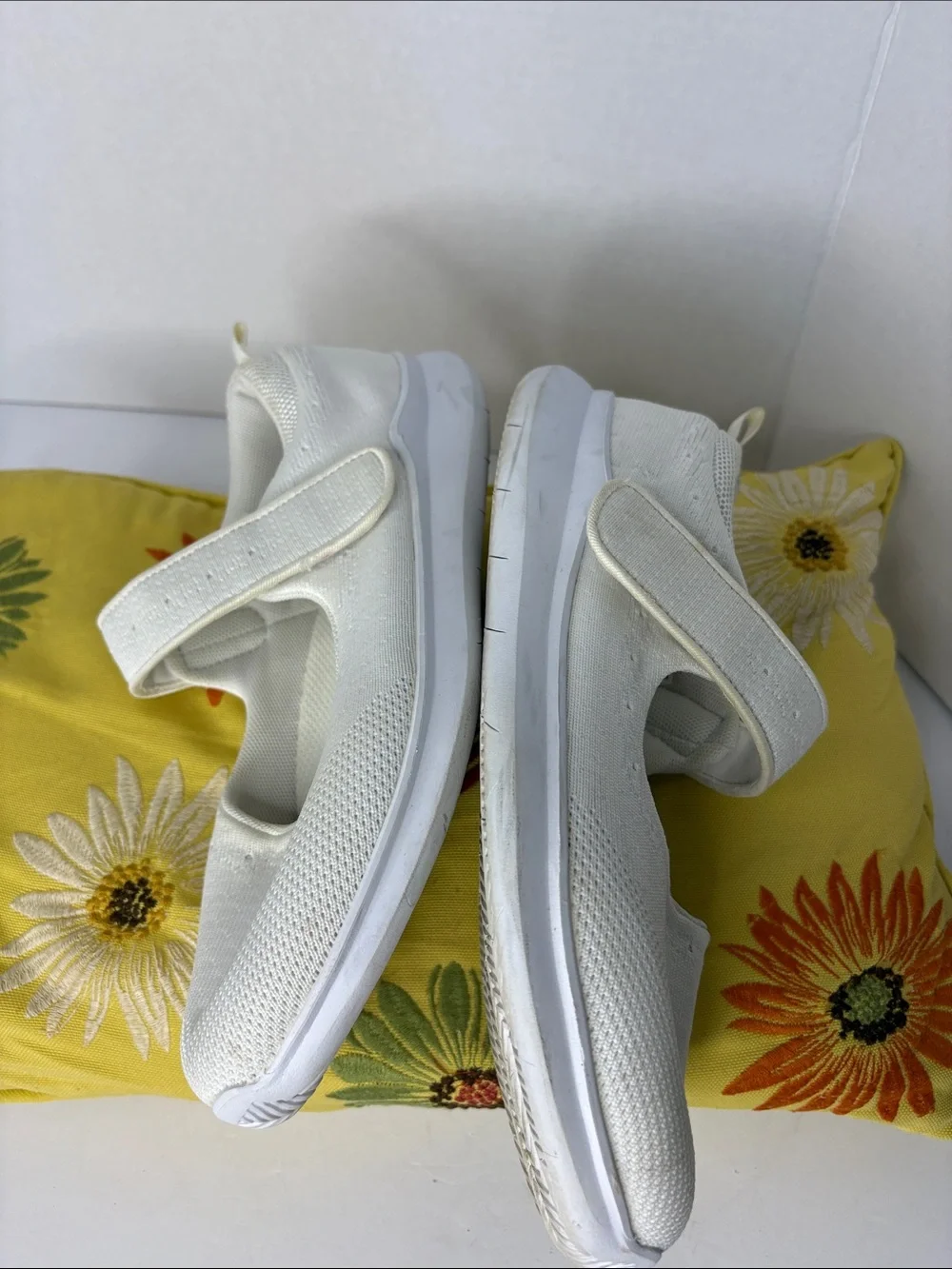 Propet TravelBound Mary Jane White Jersey Flats